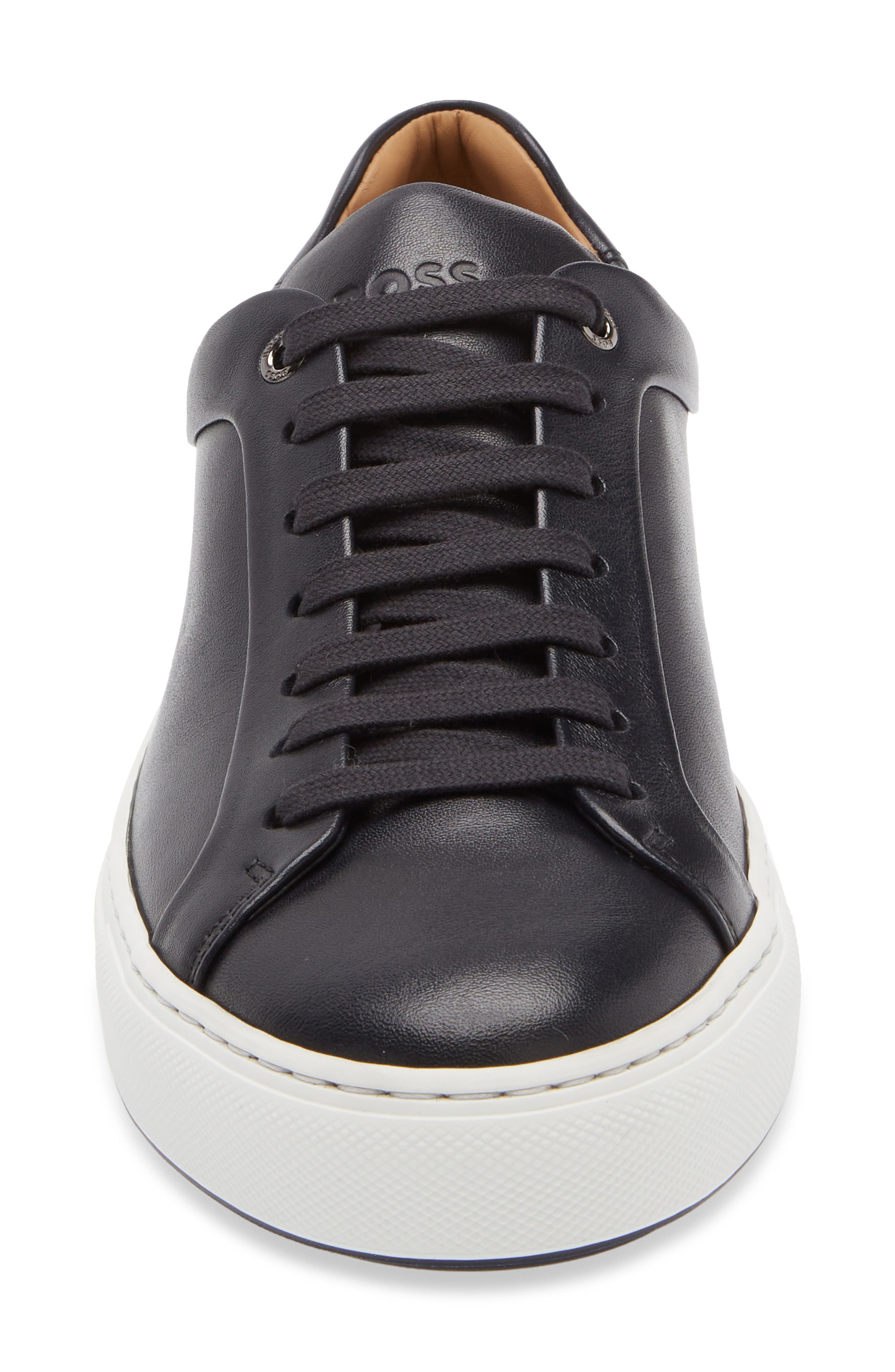 BOSS Mirage Lace-Up Leather Sneaker, Alternate, color, Dark Blue