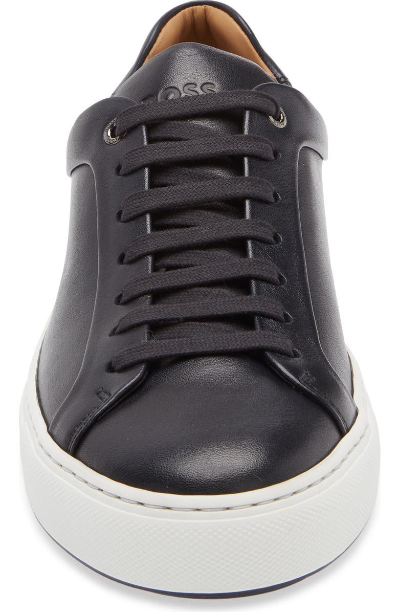 BOSS Mirage Lace-Up Leather Sneaker, Alternate, color, Dark Blue
