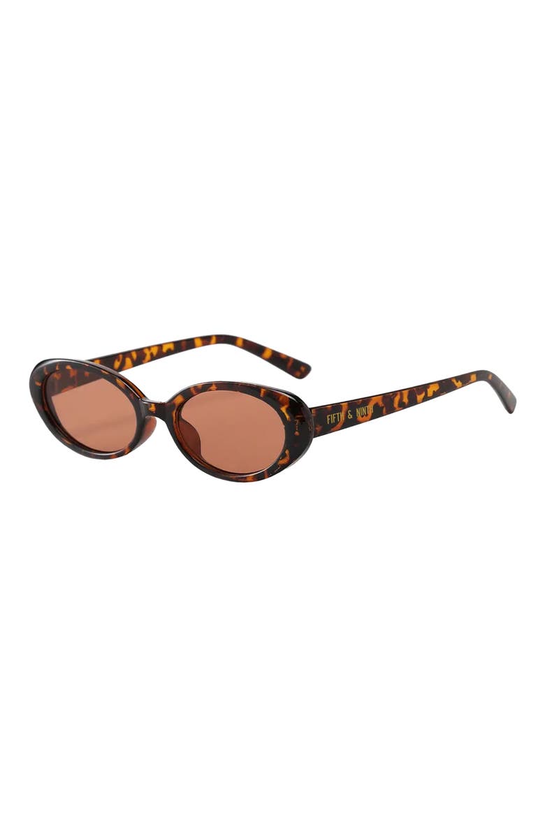 Taya 53mm Polarized Oval Sunglasses, Alternate, color, TORTE/ BROWN