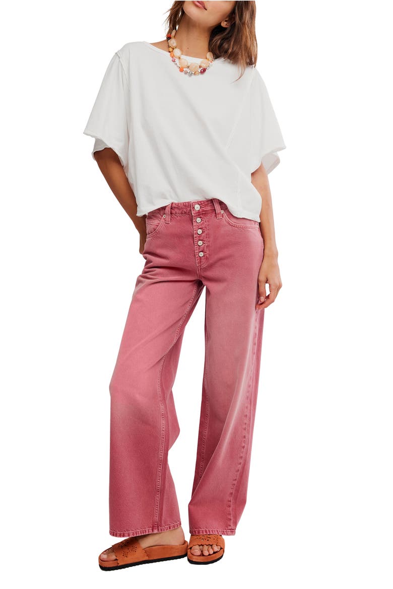 Nia Exposed Button Boyfriend Jeans, Alternate, color, BAROQUE
