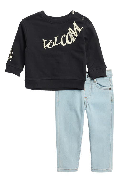 Volcom Contort Sweatshirt & Jeans Set In Black