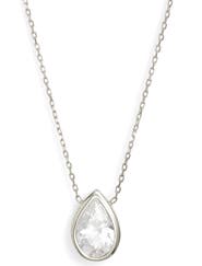 SHYMI Pear Cubic Zirconia Bezel Pendant Necklace