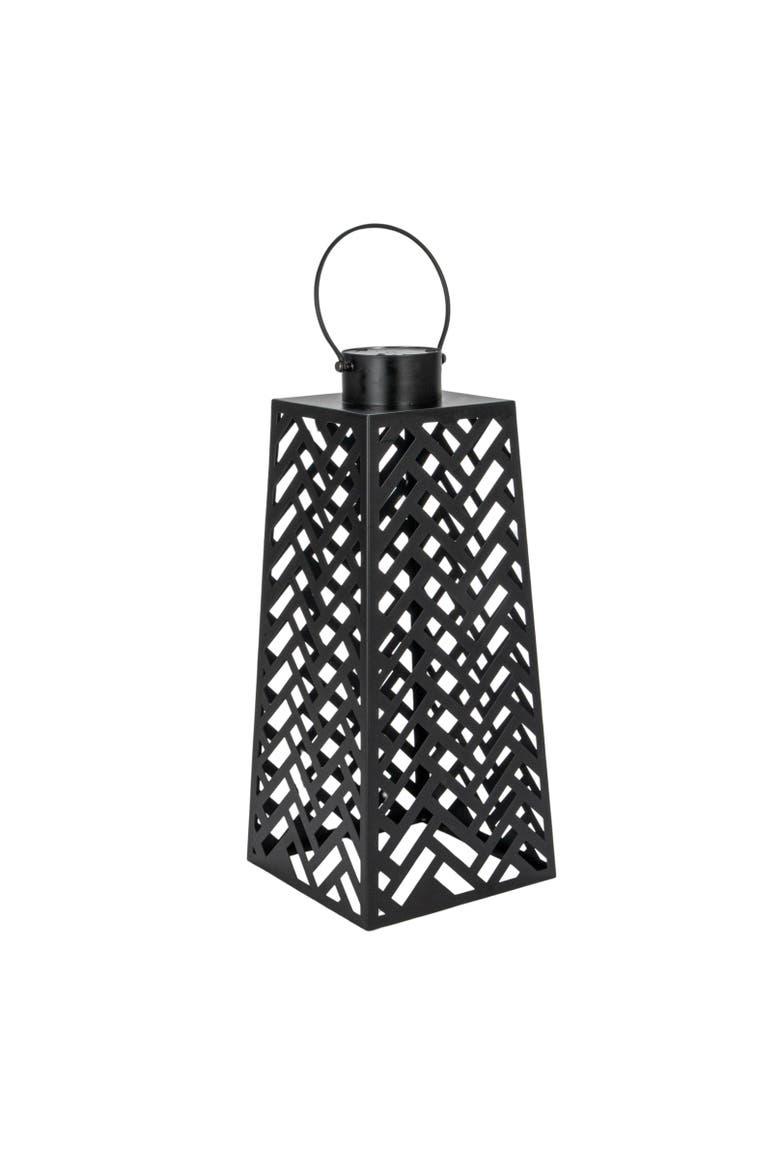 Metal Rechargeable LED Indoor Lantern, Black, Main, color, Black