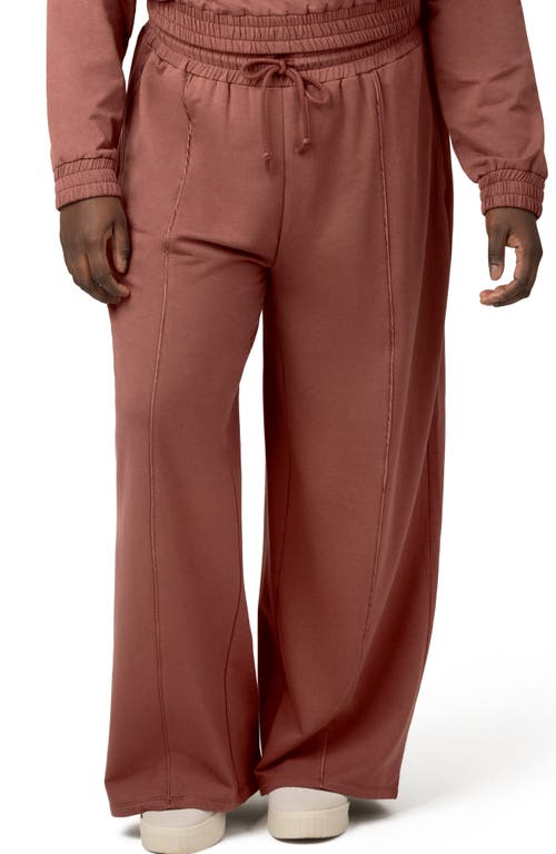 Kindred Bravely Mila High Waist Wide Leg Jersey Maternity Pants in Redwood 