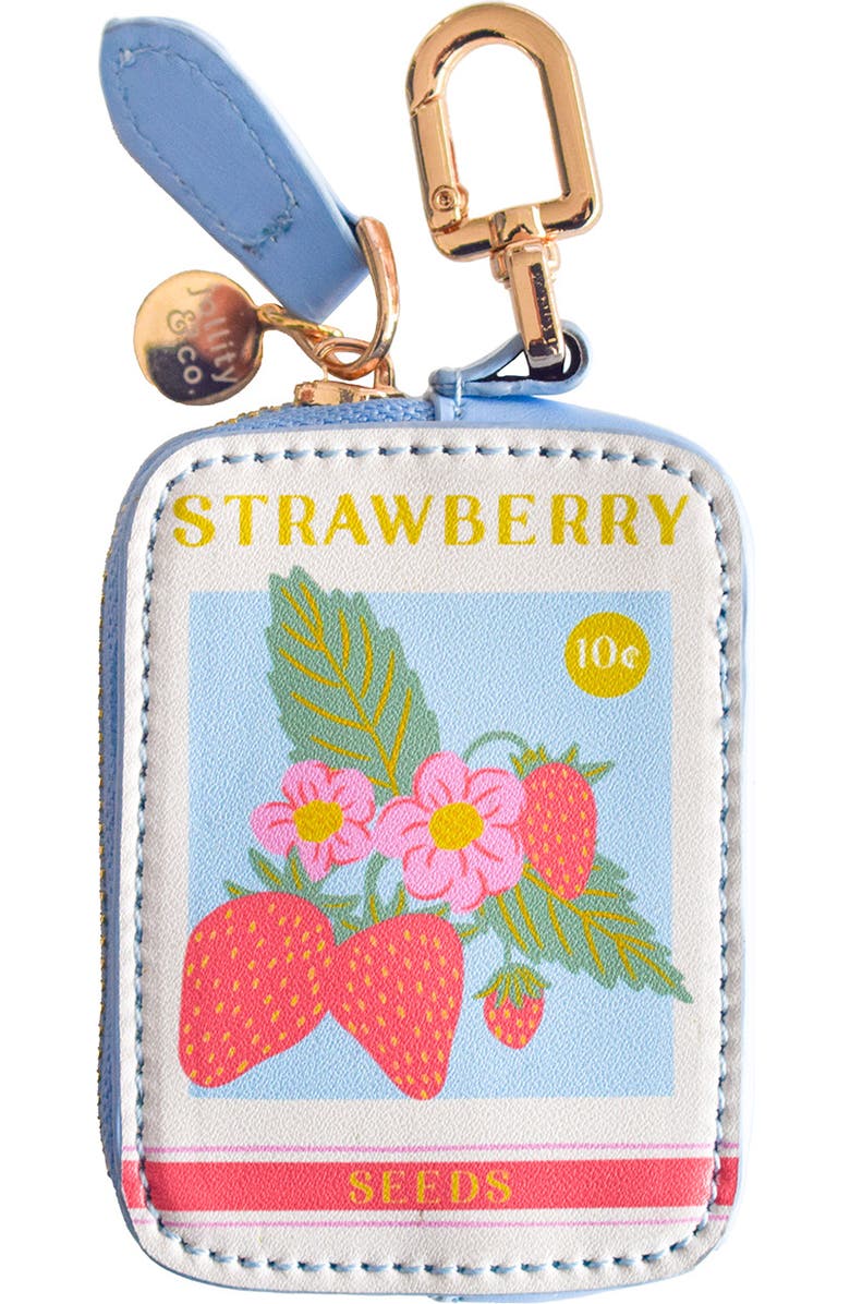 Jollity & Co. In Bloom Floral Bag Charms, Main, color, Strawberry