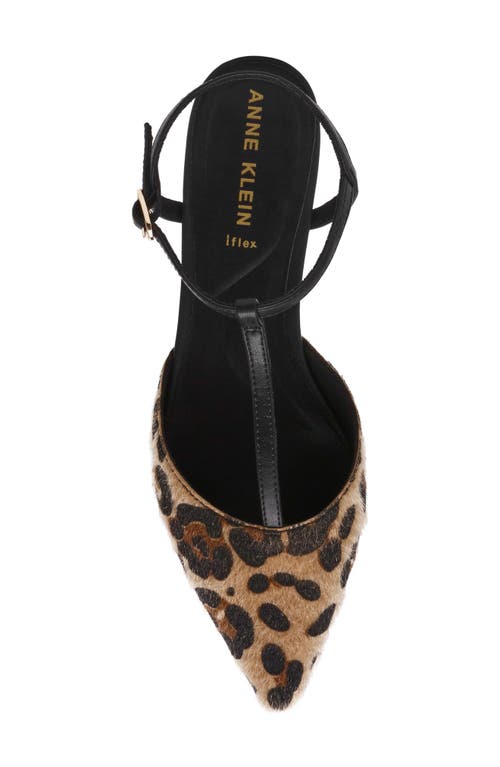 Anne Klein Emily Ankle Strap Pointed Toe Flat In Brown