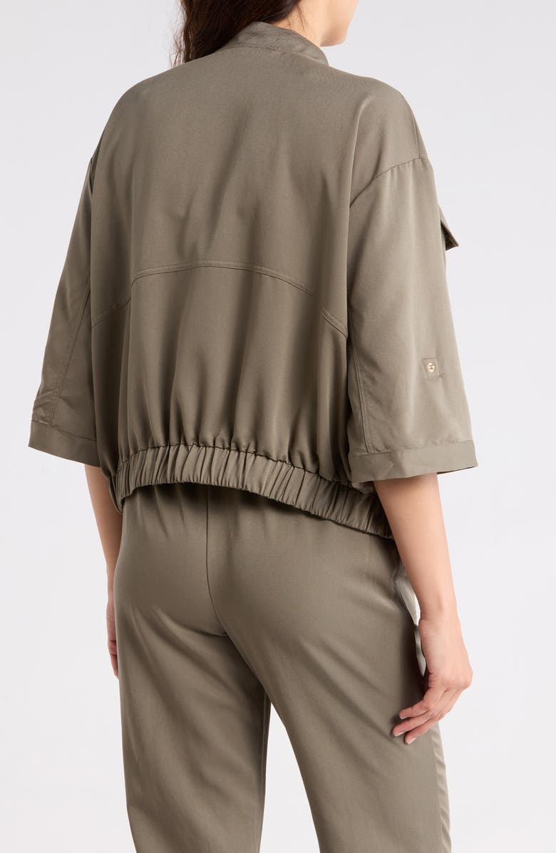 Ellen Tracy Utility Bomber Jacket, Alternate, color, Light Olive