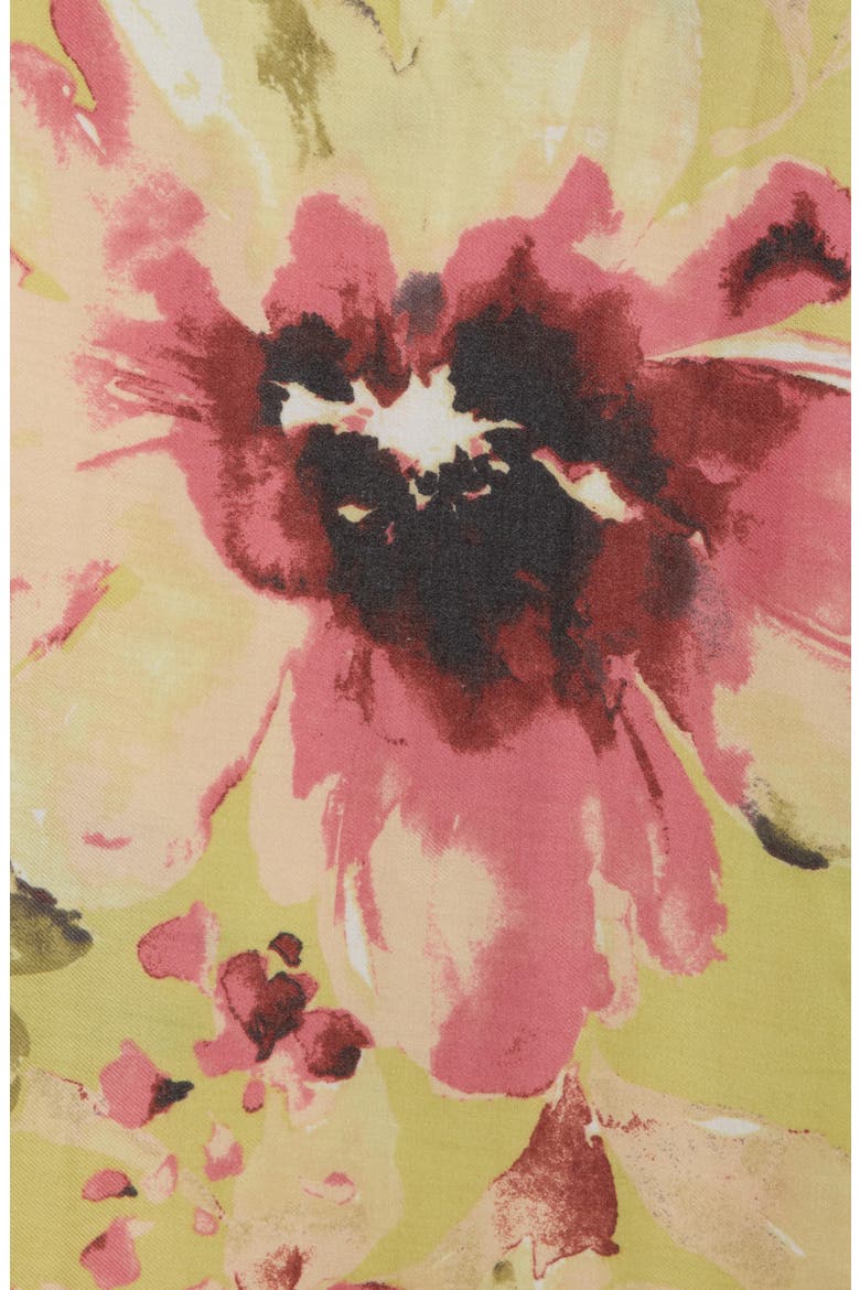Inky Floral Supersoft Wrap Scarf, Alternate, color, CHARTREUSE