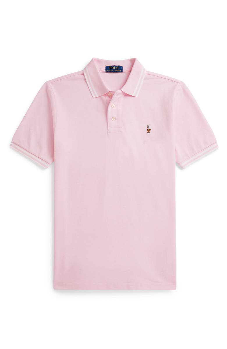Polo Ralph Lauren Kids' Tipped Cotton Piqué Polo, Main, color, Carmel Pink/ White
