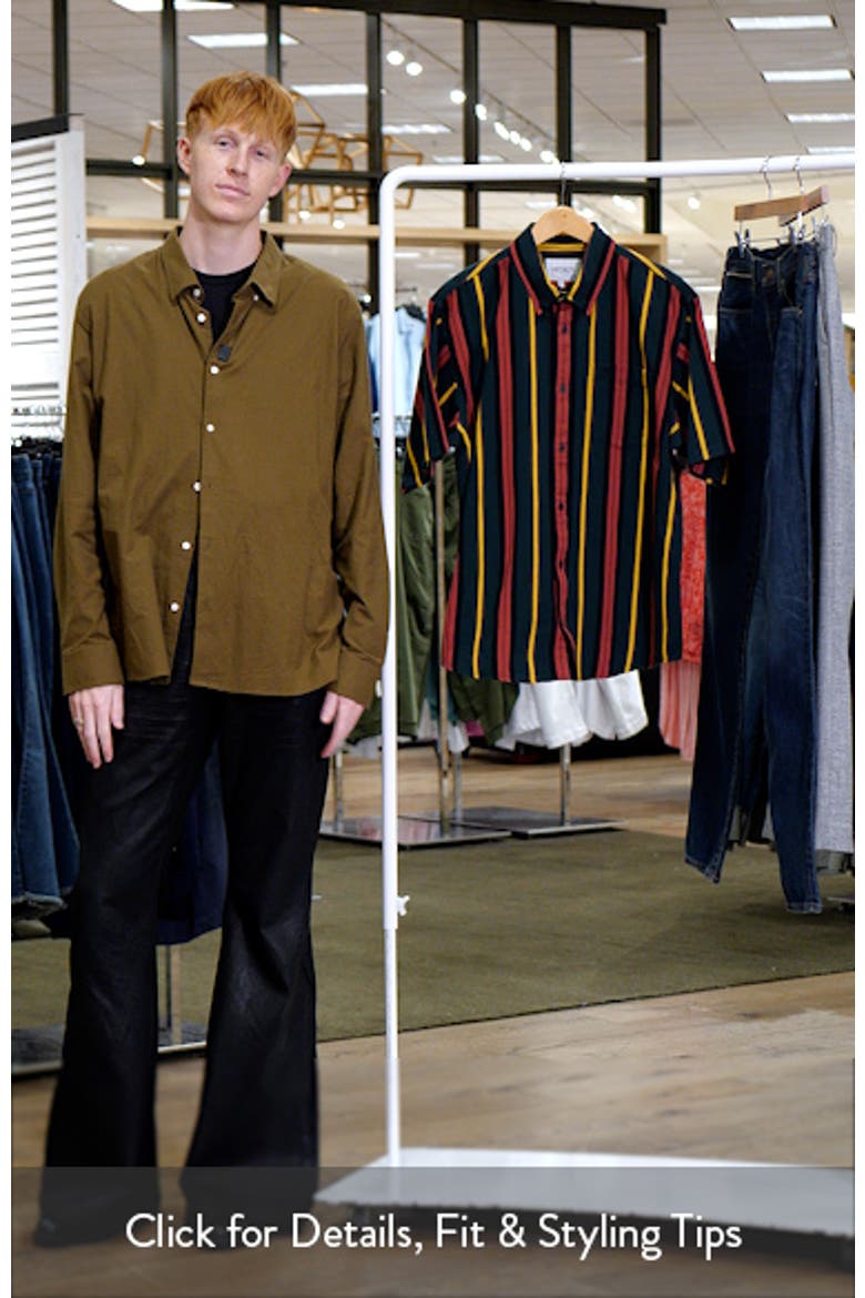 Jarrell Stripe Short Sleeve Cotton Button-Down Shirt video