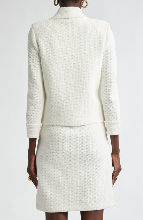 ST JOHN ST. JOHN COLLECTION MIXED TEXTURE KNIT CROP JACKET