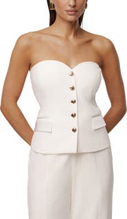 JLUXLABEL Strapless Button Front Vest