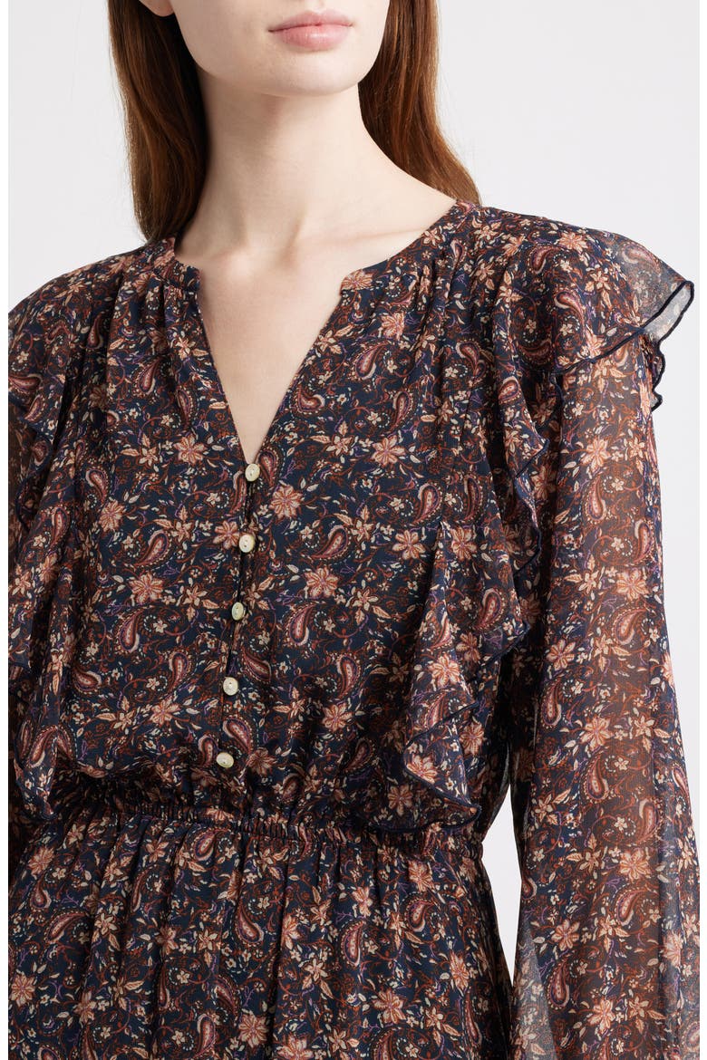 Paisley Tiered Ruffle Maxi Dress, Alternate, color, NAVY MALLORY PAISLEY