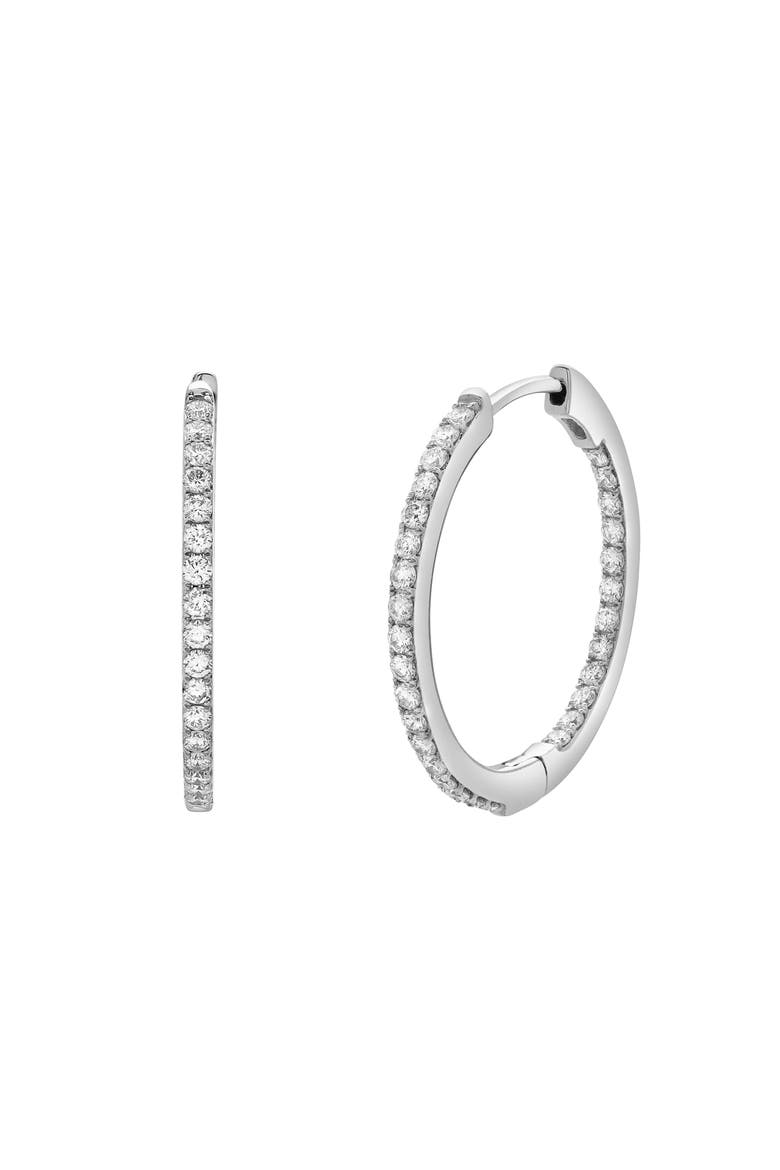 Sylviana Sleek Inside Out Hoop Earrings in 14K Gold, Alternate, color, 14K White Gold