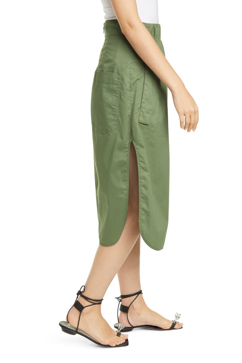 Featherweight Cotton Twill Skirt, Alternate, color, OLIVE