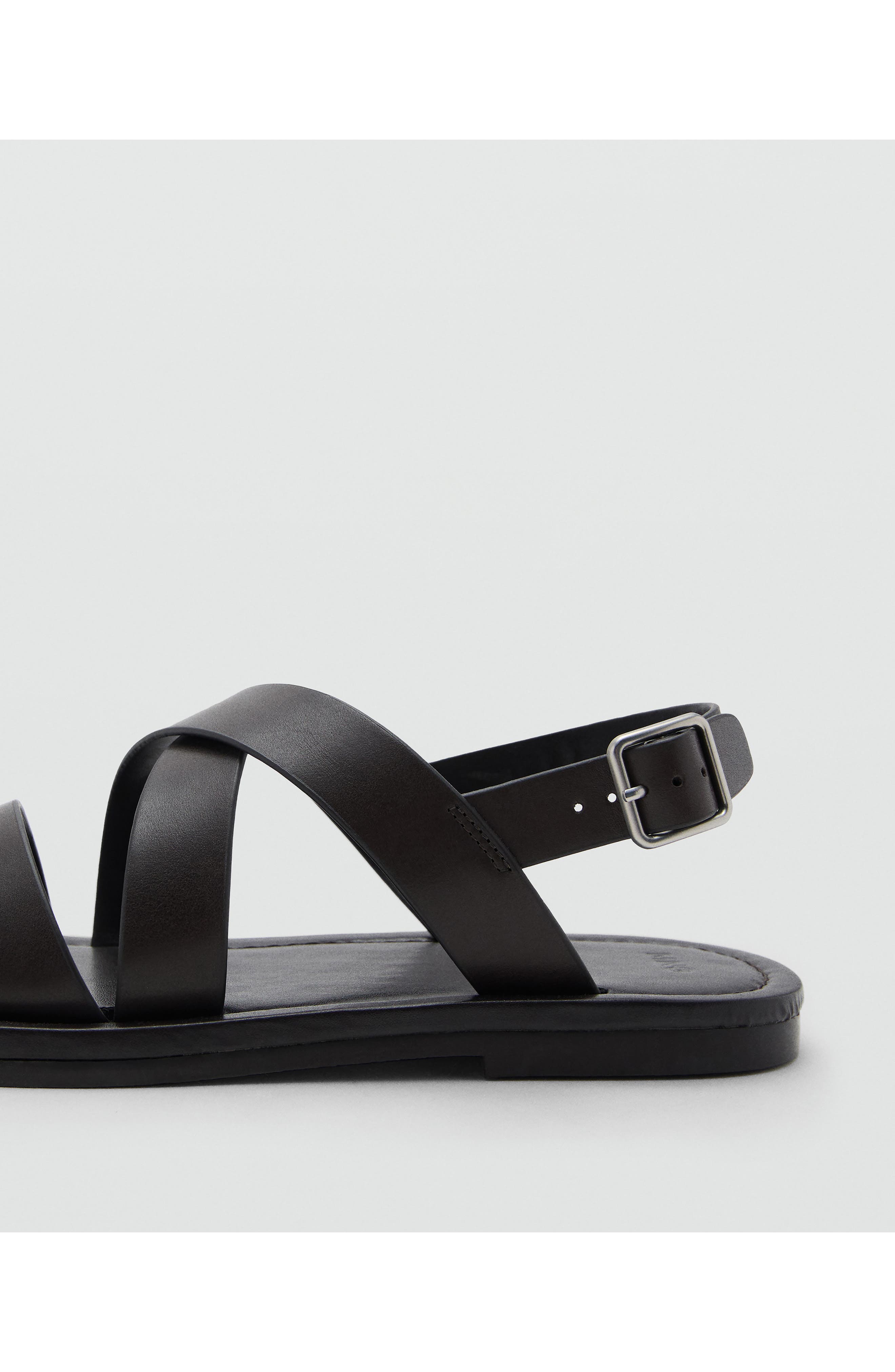 Crisscross Leather Sandal, Alternate, color, BROWN