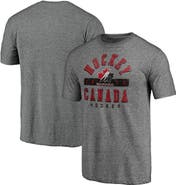 Fanatics MTO Label Men's Heather Gray Hockey Canada Drop the Gloves Tri-Blend T-Shirt