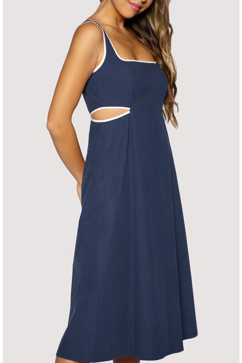 Coastal Riviera Cotton Midi Dress, Alternate, color, NAVY