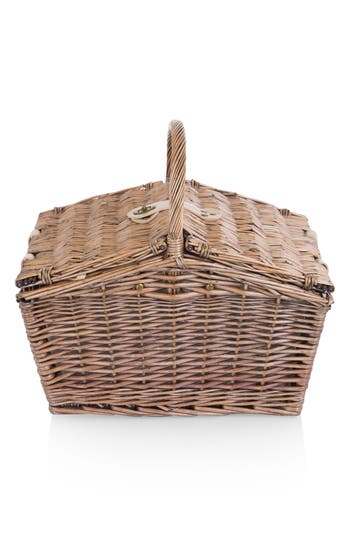 Picnic Time Piccadilly Wicker Picnic Basket In Beige
