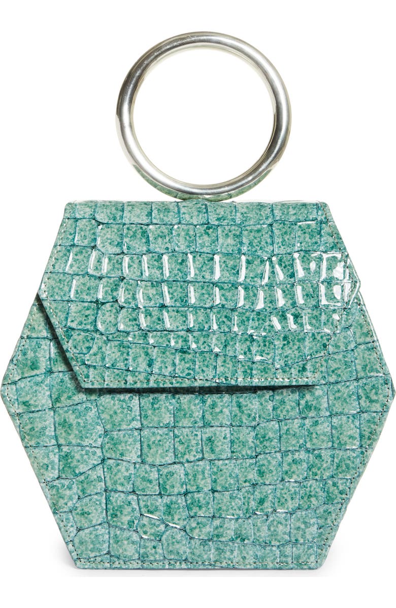 Anima Iris Zuri Croc Embossed Leather Top Handle Bag, Main, color,