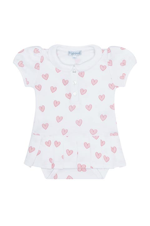 Pink Heart Print bodysuit Dress - Baby