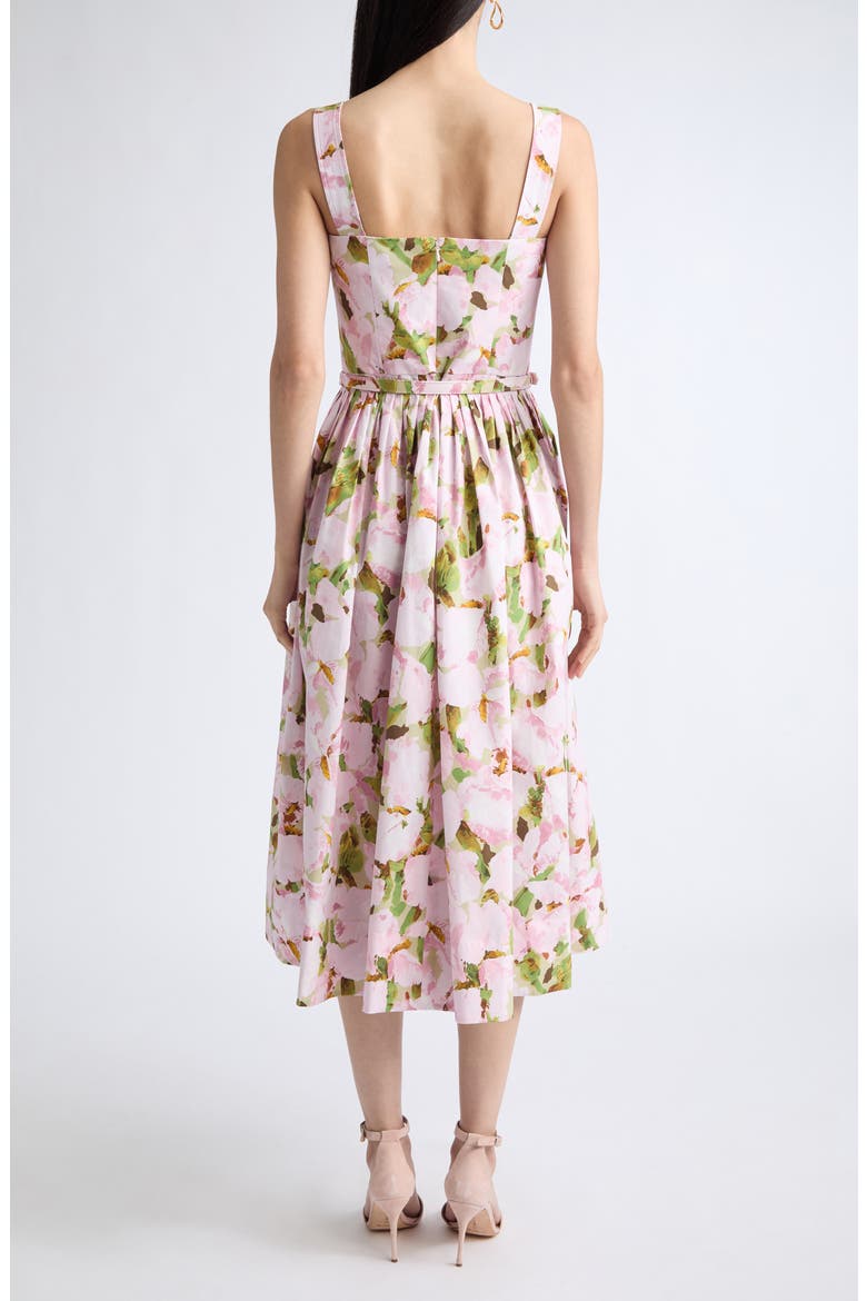 Watercolor Iris Cotton Stretch Poplin Sundress, Alternate, color, PINK/ IVORY