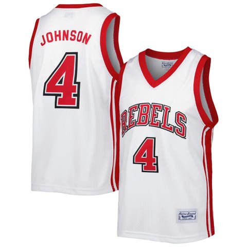 Men's Original Retro Brand Larry Johnson White UNLV Rebels Alumni Commemorative Replica Basketball Jersey