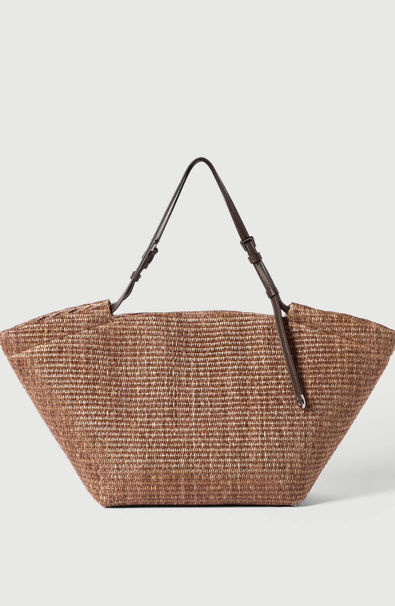 Brunello Cucinelli Raffia large panier shopper, Alternate, color, Light Brown