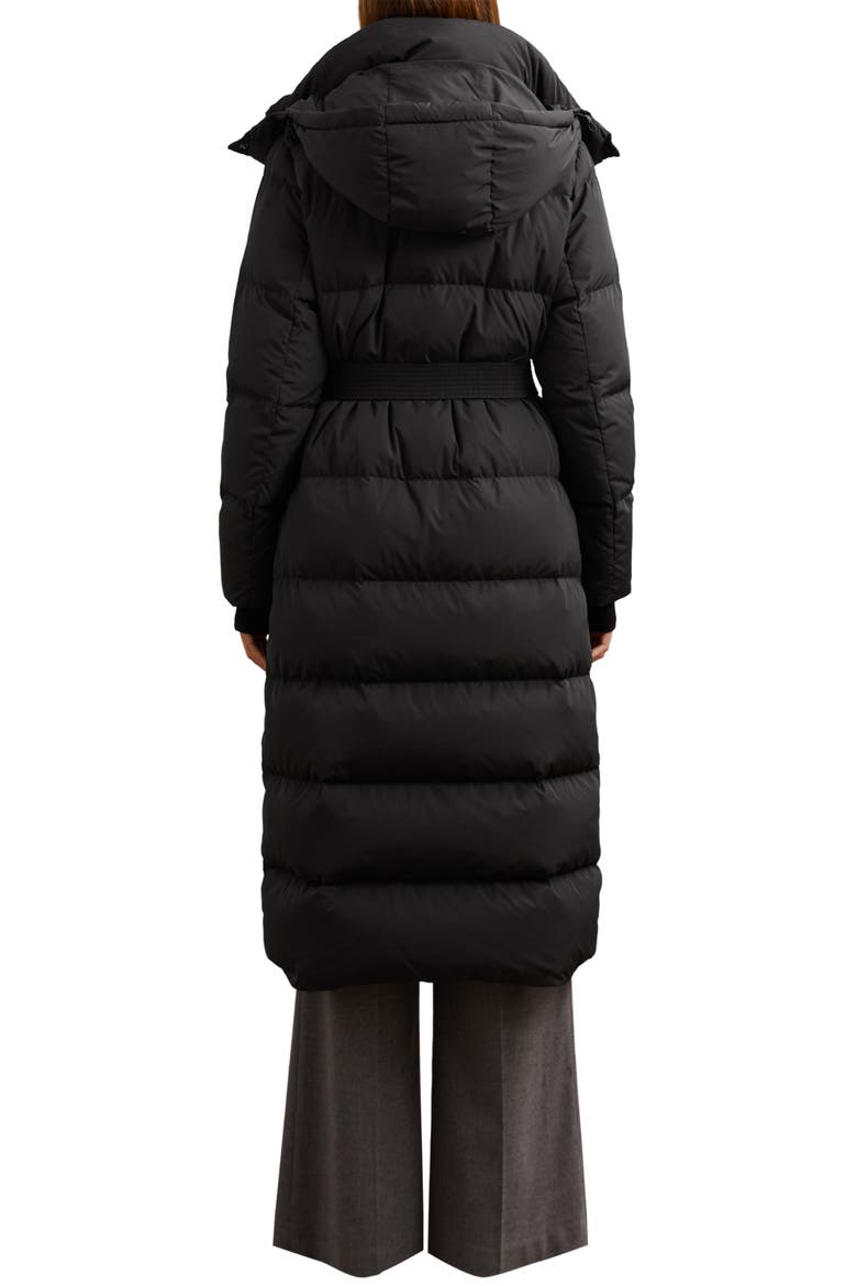Colette Longline Puffer Coat with Removable Hood, Alternate, color, BLACK