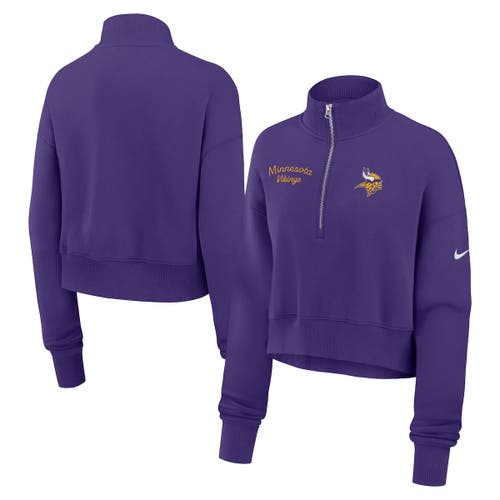 Nike Purple Minnesota Vikings Primetime Phoenix Half-zip Sweatshirt In Purple