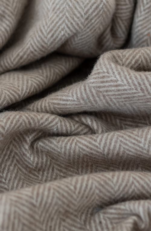 Tbco Recycled Wool Blend Throw Blanket In Neutral