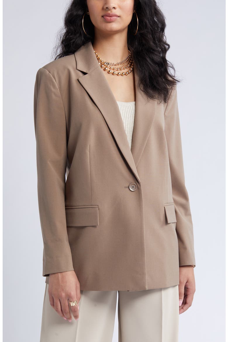 Relaxed Fit Blazer, Alternate, color, BROWN CARIBOU