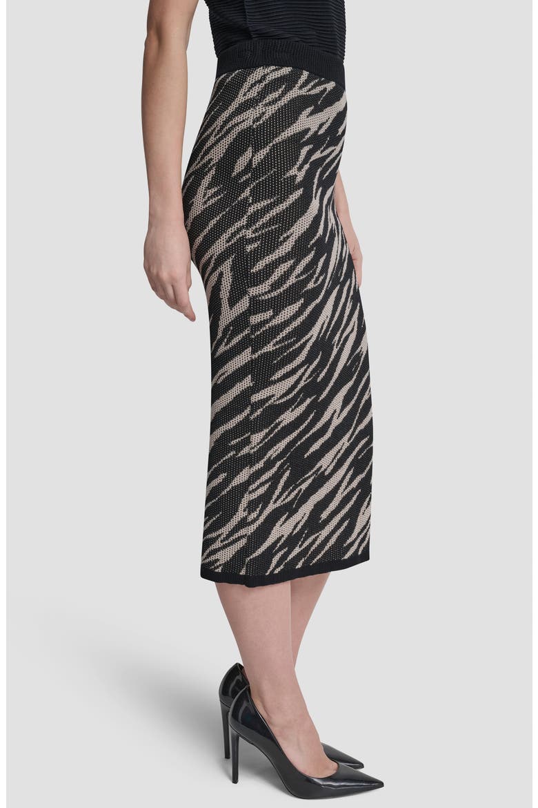 Zebra Jacquard Stitch Pencil Skirt, Alternate, color, CONCRETE ANIMAL