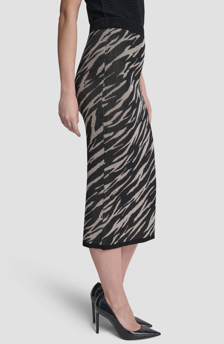 DKNY Zebra Jacquard Stitch Pencil Skirt, Alternate, color, Concrete Animal