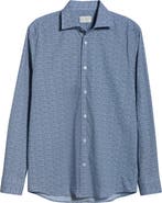 Jack Victor Marquis Floral Print Stretch Cotton Button-Up Shirt