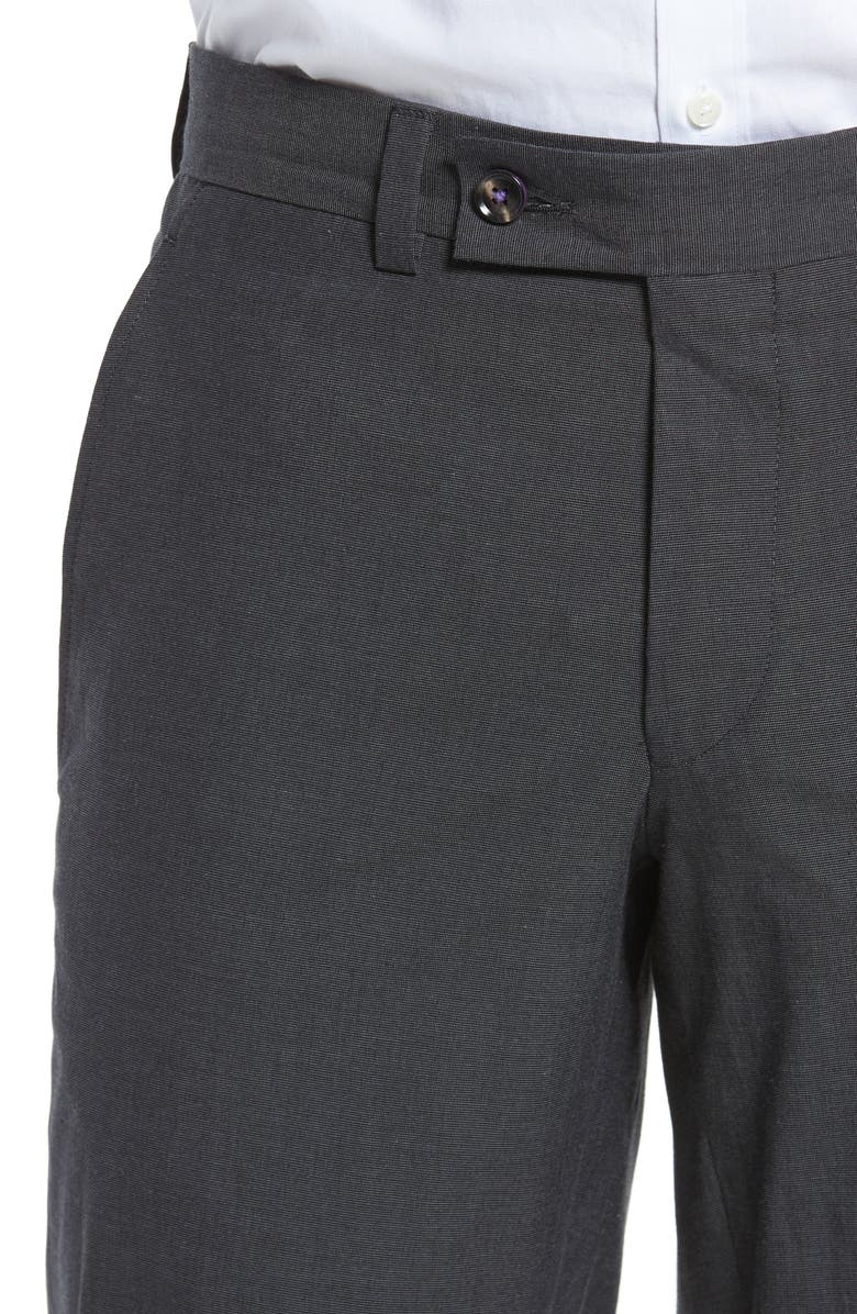 Ted Baker London Jerome Flat Front Stretch Solid Cotton Trousers, Alternate, color, 