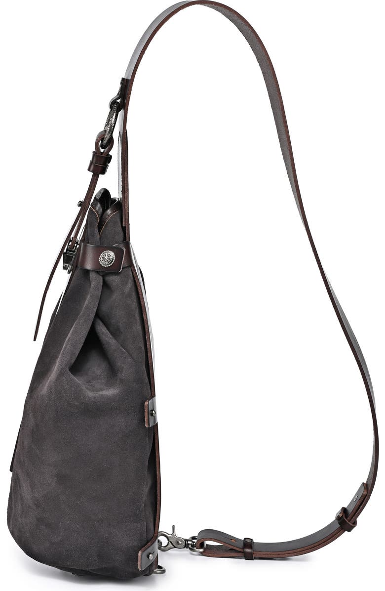 OLD TREND Daisy Leather Trim Sling Bag, Alternate, color, Grey