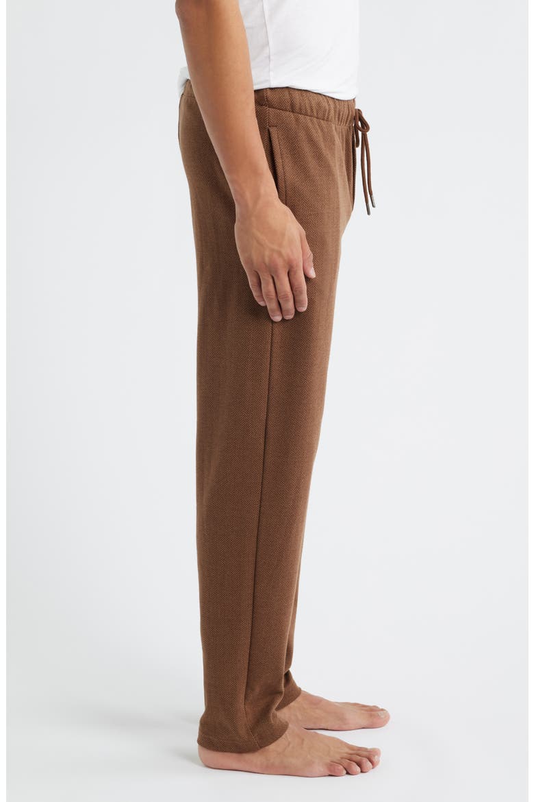 Herringbone Twill Pajama Pants, Alternate, color, BRANCH BROWN