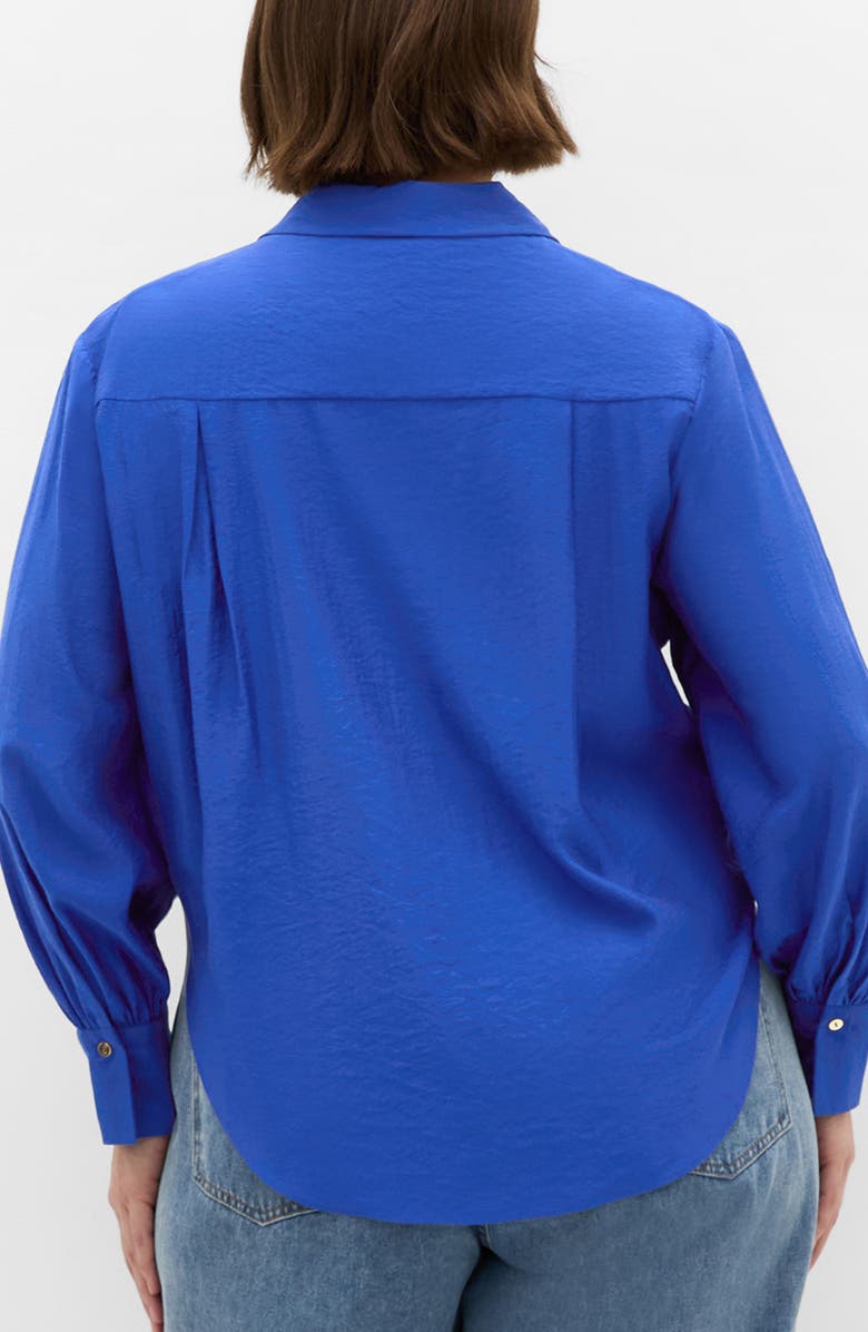 City Chic Elena Tie Waist Button-Up Shirt, Alternate, color, 