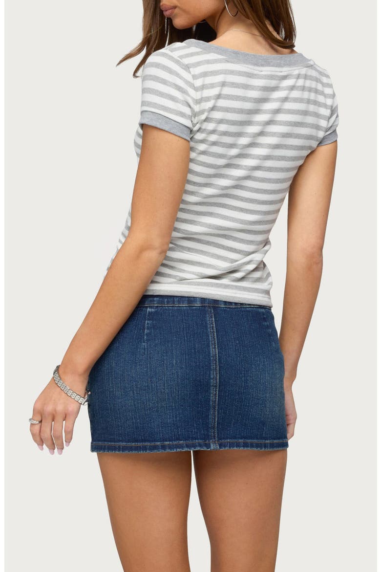 Antonela Stripe V-Neck T-Shirt, Alternate, color, GRAY-AND-WHITE