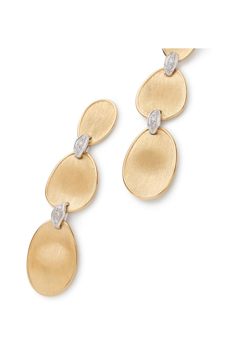 Marco Bicego Lunaria Diamond Triple Drop Earrings, Alternate, color, Yellow/White Gold