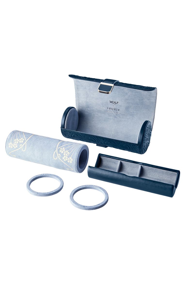 WOLF X LIBERTY Triple Watch Roll, Alternate, color, Navy