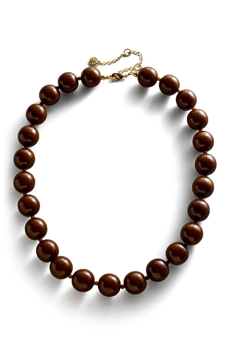 Jane Beaded Necklace, Main, color, BROWN