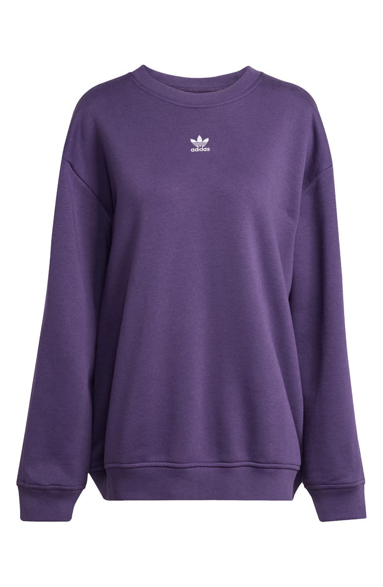 adidas Essential Crewneck Fleece Sweatshirt, Alternate, color, Aurora Plum