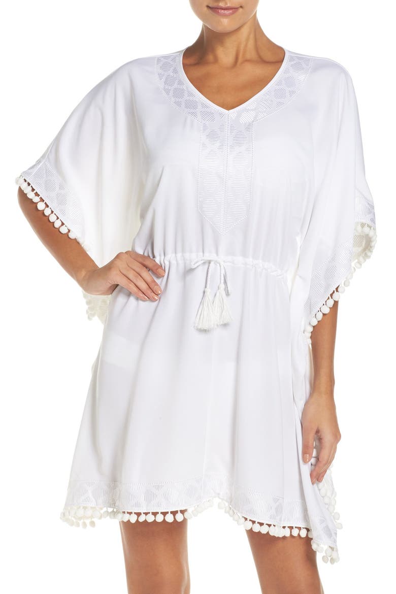 UPF 50 Tunic Cover-Up, Main, color, WHITE/ WHITE