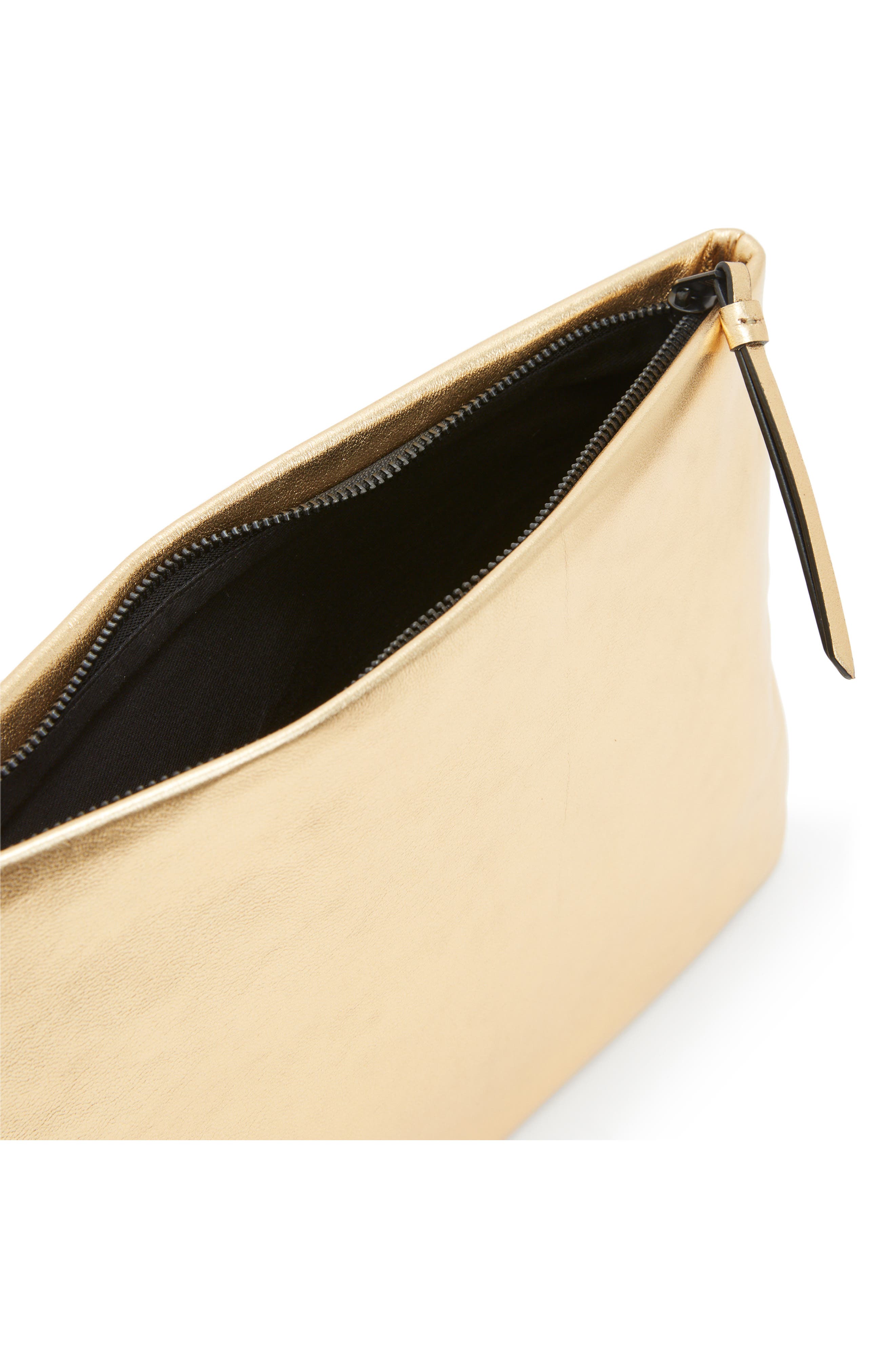 AllSaints Bettina Leather Clutch, Alternate, color, 