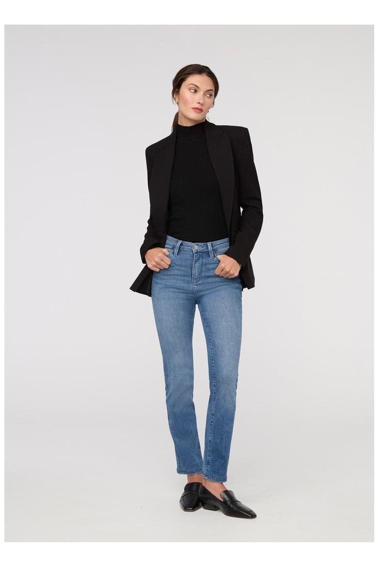 No Sweat Denim High Rise Slim Straight, Main, color, London-Fog