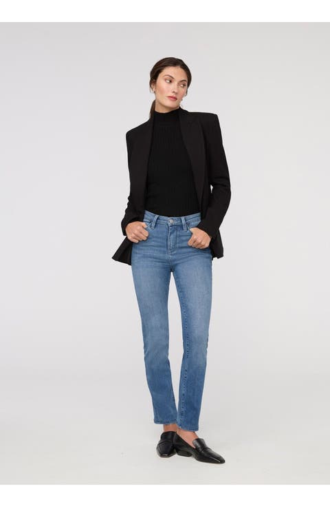 No Sweat Denim High Rise Slim Straight