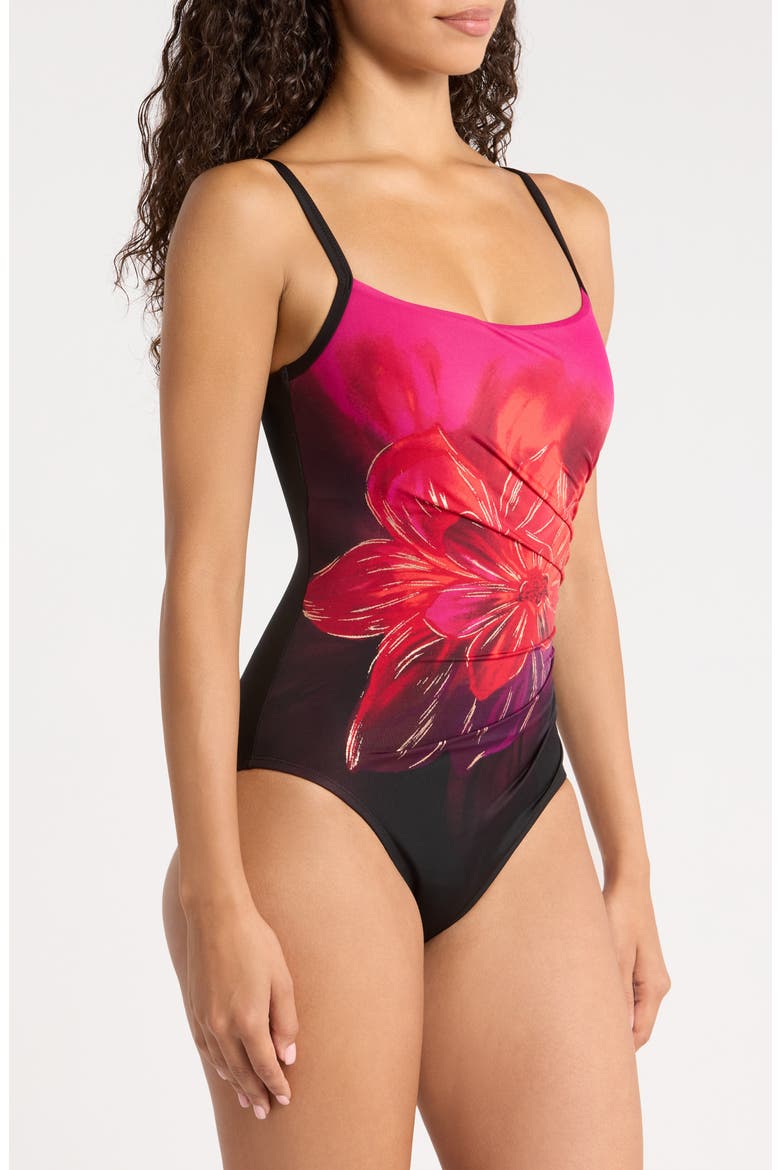 Petali Rosa Starr One-Piece Swimsuit, Alternate, color, BLACK/ MULTI