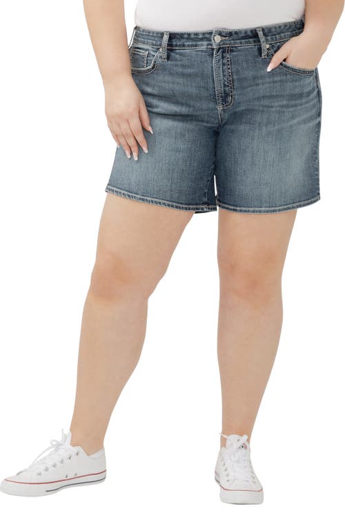 SILVER JEANS CO. SILVER JEANS CO. THE BOYFRIEND AMERICANA MID RISE DENIM SHORTS